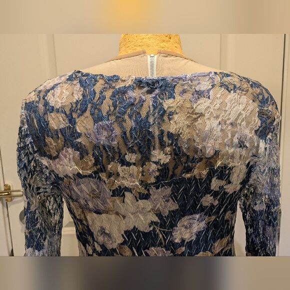 EUC Komarov XL Lace Sleeve Charmeuse and Chiffon Cocktail Dress in Casablanca - Picture 13 of 16